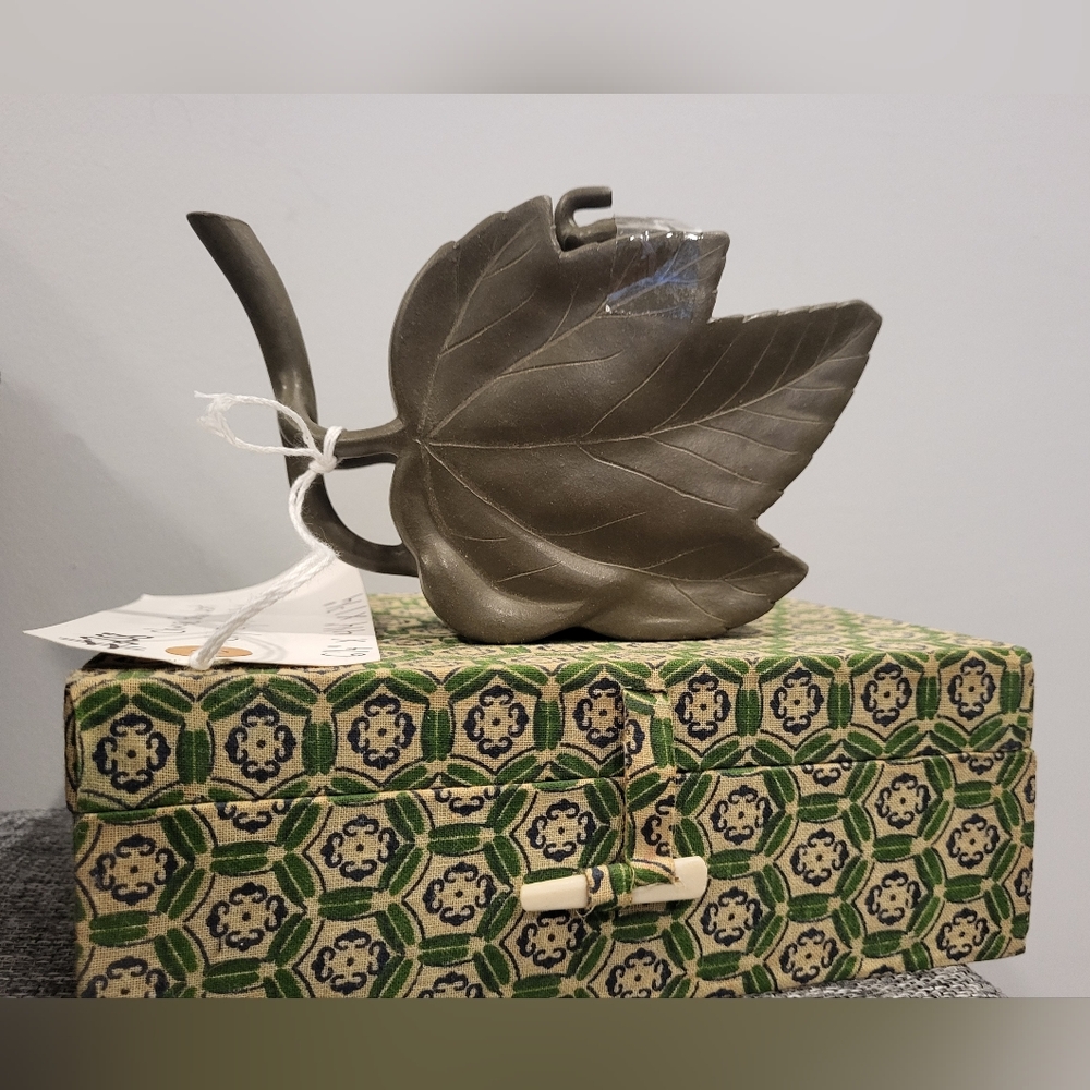 Artisan Green Clay Teapot with Box